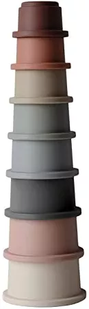 Stacking Tower Pyramid with 8 Cups 100% BPA-Free Stacking Game Educational Toy for Children 0-3 Years (Rainbow) : Amazon.de: Toys & Games