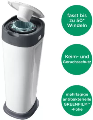 Tommee Tippee Windeleimer Twist & Click Sangenic XL, weiß - babymarkt.de