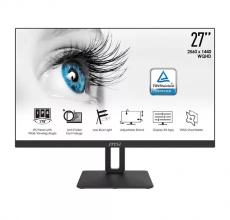 MSI PRO MP271QPDE B-Ware - 68,6 cm (27 Zoll), LED, IPS-Panel, WQHD, Höhenverstellung, Pivot, DisplayPort, HDMI bei notebooksbilliger.de