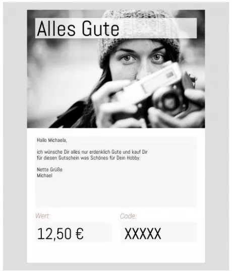 Online-Geschenkgutschein - Foto Erhardt