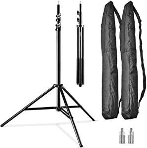 Walimex pro 2X Lampenstativ WT-806 mit Federdämpfung I Höhe max. 256cm I stabiles Lichtstativ belastbar bis 6kg I Beleuchtungsstativ für Ringlicht, Reflektor, Blitz & Video I 3/8" Adapter & 3 Taschen: Amazon.de: Elektronik & Foto