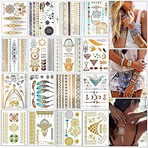 Metallic Flash Tattoos in Gold