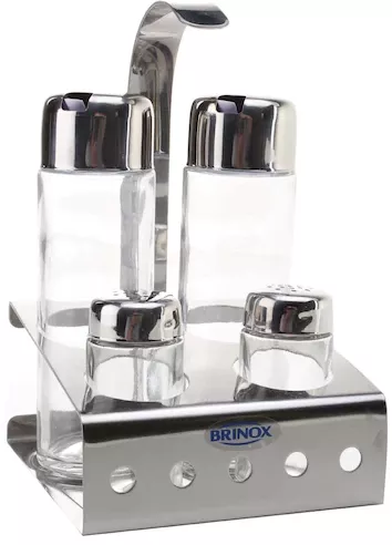 Galheteiro Brinox Parma em Aço Inox 1560/100 - 4 peças | Casas Bahia