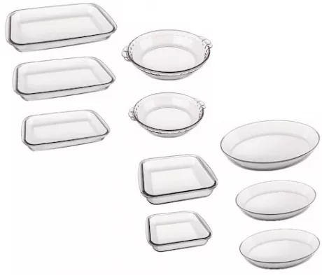 Conjunto de Assadeiras Refratárias 10 Peças Marinex em Vidro Sodacal | Casas Bahia