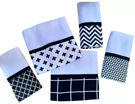 Kit 10 panos de prato preto e branco coleção escandinavo. em Promoção | Ofertas na Americanas