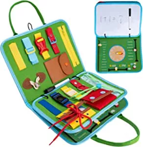 Activity Board for Children, Montessori Toy from 1 2 3 4 5 Years, Drawing Board, Motor Skills Learning Toy with 19 Buckles and Clasps, Busy Board Motor Skills Toy for Skills and Self-Dressing: Amazon.de: Toys