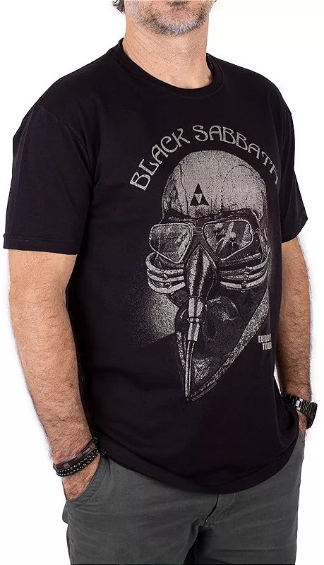 Camiseta Black Sabbath Máscara Tour 78 Preta Oficial - Black Rock - Até 65%OFF