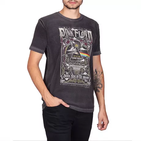 Camiseta Pink Floyd Live at the Rainbow Estonada Premium Marrom - Black Rock - Até 65%OFF