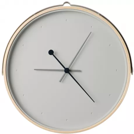 ROTBLÖTA Wanduhr, Niederspannung/Eschenfurnier hellgrau, 42 cm - IKEA Deutschland