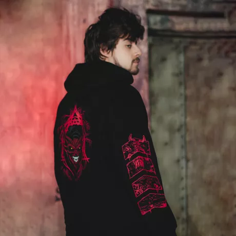 MOLETOM PRETO COM FORRO VERMELHO - SANGUE