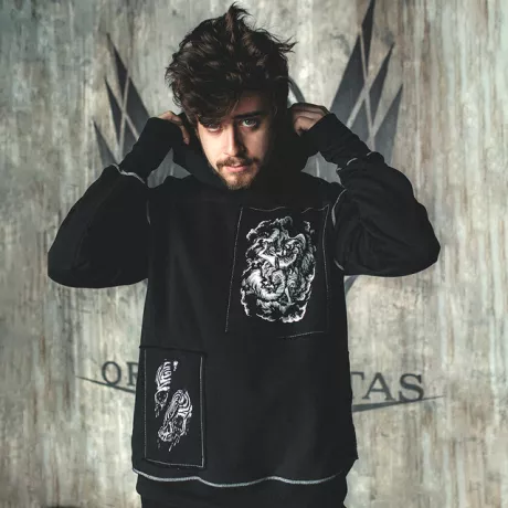 MOLETOM PRETO COM PESPONTO BRANCO - MORTE