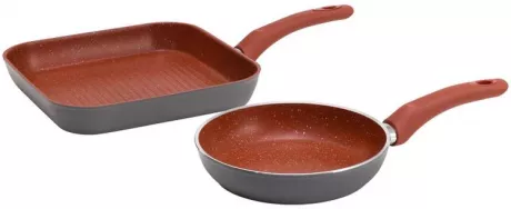 Conjunto de Frigideiras Brinox Cerâmica - Ceramic Life Optima Cinza e Vermelho 2 Peças - Frigideira - Magazine Luiza