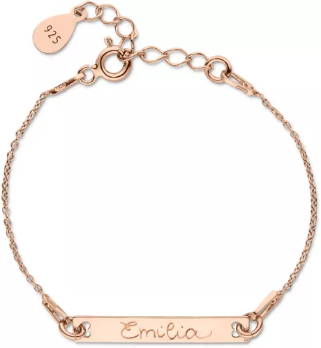 Baby Armband mit Gravur länglich aus 925 Sterling Silber– WUNDERklein