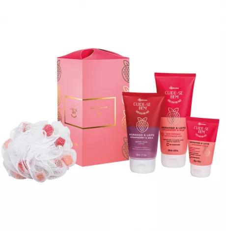 Estojo Felicidades Cuide-se Bem Morango e Leite | O Boticário