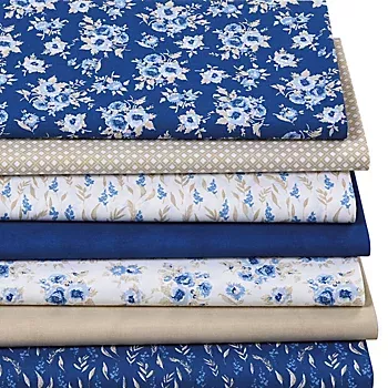 Patchwork- und Quiltpaket "Rosen", indigo/leinen online kaufen | buttinette Bastelshop