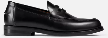 WILDE Black Leather Penny Loafer for Men &vert; DUKE + DEXTER