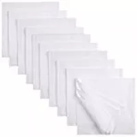 Premium Mullwindeln Spucktücher, 10er Set, Extra Weich & Groß, Doppelt Saugfähig, Geprüft-Frei von Schadstoffen, 100% Baumwolle, Doppelt Gewebt, 2-lagig, 70x70cm, Farbe: Weiß von emma & noah