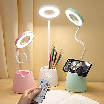 Schreibtischlampe Kinder, Schreibtischlampe LED mit Fernbedienung, Timing, Große Batteriekapazität, 3 Lichtmodi und Dimmbar, Tischlampe Junge mit Stifthalter & Handy Ständer, Wiederaufladbare, Grün : Amazon.de: Beleuchtung