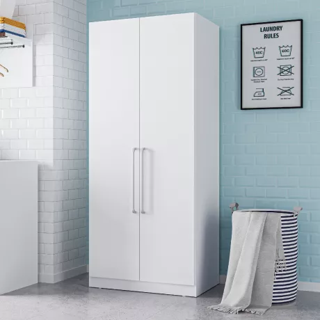 Armário Multiuso Grande 1,82m com 2 Portas e 5 Prateleiras Rimo - Branco | MadeiraMadeira