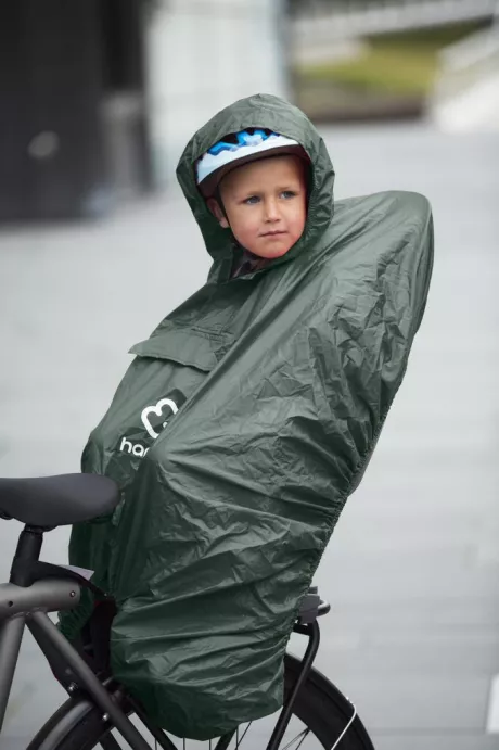 Regnslag eller overtræk til barnestol på cyklen