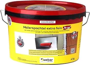 WEBER | Malerspachtel extra fein "to go" 4 kg | sehr ergiebig, sehr weiß, hohe Oberflächenfestigkeit | für den Innenbereich | Gipsspachtel Füllspachtel Feinspachtel : Amazon.de: Baumarkt