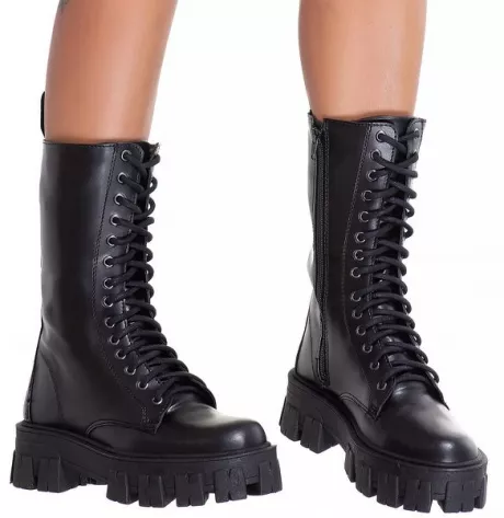 Coturno Estilo Montaria Preto | ESTILO VEGGIE SHOES