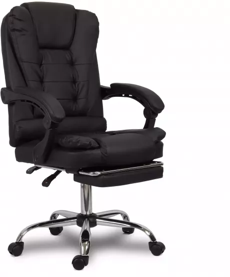 Cadeira de Escritório Comfy Marshal Preta, Base Giratória, Apoio de Pés e Sistema Relax Avançado | C Comfy - Cadeiras e Artigos de Escritório