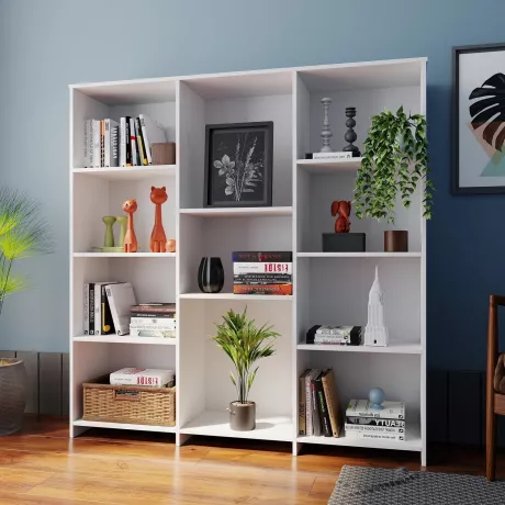 Estante para Livros Baixa 7 Prateleiras 11 Nichos London Yescasa | MadeiraMadeira