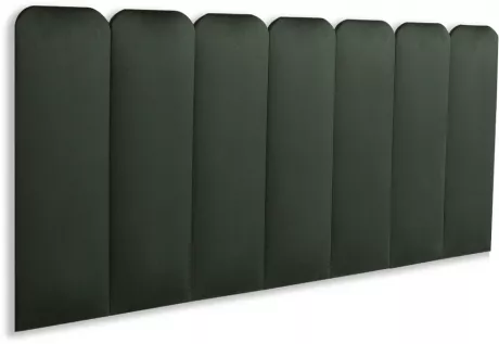 Cabeceira Casal Modulada Arredondada Cama Box Veludo Verde Musgo | MadeiraMadeira