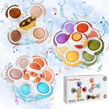 Baby Saugnapf Spielzeug - 0 6 Monate Fidget Toys Spinner Finger Sensorisches Spielzeug Weltraumspielzeug für Fenster 1 2 3 Junge Badespielzeug Wasserspielzeug Badewannen Kinder Geburtstags Geschenke: Amazon.de: Baby