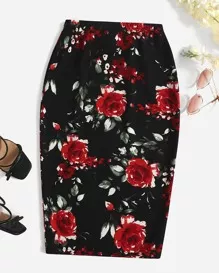 SHEIN Clasi Floral elegante Saia | SHEIN Brasil