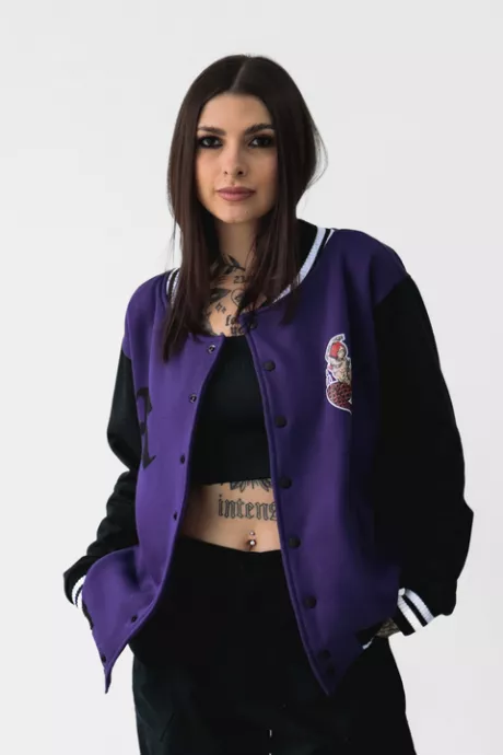 Jaqueta College Moletom Riot Mermaid Roxo