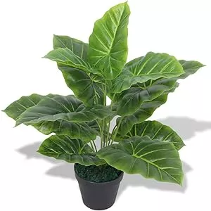 vidaXL Künstliche Taro-Pflanze mit Topf Kunstpflanze Dekopflanze 45 cm Grün : Amazon.de: Küche, Haushalt & Wohnen
