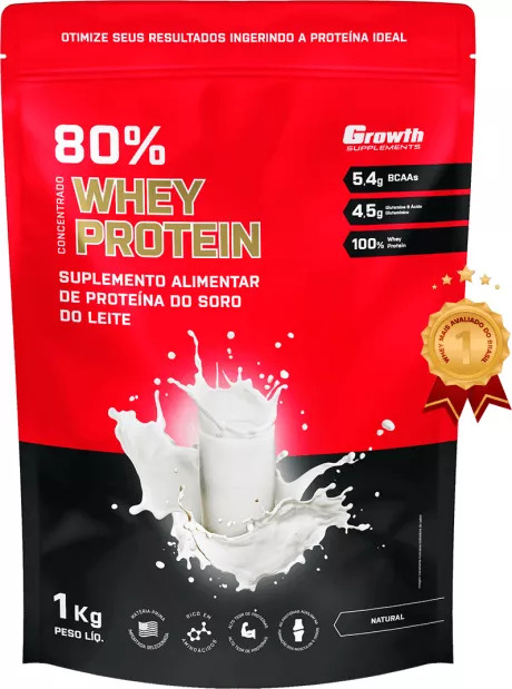 WHEY PROTEIN GROWTH. PROTEÍNA DO SORO DO LEITE PURA.