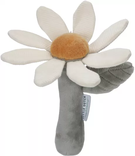 Little Dutch Greifling Rassel Blume aus Stoff Little Farm weiß