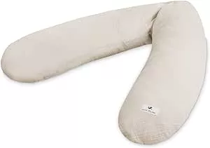 Julius Zöllner Musselin Stillkissen ca. 190 cm | Füllung 42 Liter EPS-Mikroperlen | Made in Germany | Bezug aus 100% Baumwollmusselin | Oeko-TEX® Standard 100 | Sand : Amazon.de: Baby