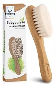 lampox Babyhaarbürste extra weich, Baby Erstausstattung Neugeborene mit weichen Ziegenhaaren, Milchschorf, Baby Haarbürste, Baby Pflegeset, Baby Geschenk, Kopfhautpflege, Kleinkinder, Babyzubehör : Amazon.de: Baby