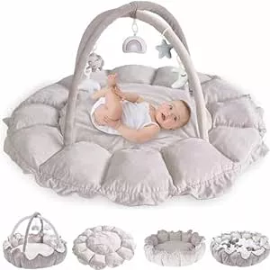 5 in 1 Baby Spielbogen 130CM Krabbeldecke mit 5 abnehmbaren Baby Spielzeugen zum Greifen Spieldecke Krabbelmatte als Geschenk zur Geburt : Amazon.de: Baby