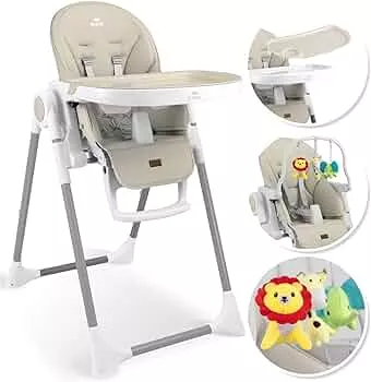 KIDIZ® 3in1 Hochstuhl Kinderhochstuhl inkl. Spielbügel, Babyliege, Kombihochstuhl Babyhochsitz,7 höhenverstellbar Verstellbare Rückenlehne, mitwachsend ab 0 Monate bis 6 Jahre Babystuhl, Beige : Amazon.de: Baby