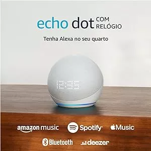 Echo Dot 5ª geração com Relógio | Smart speaker com Alexa | Display de LED ainda melhor | Cor Branca : Amazon.com.br