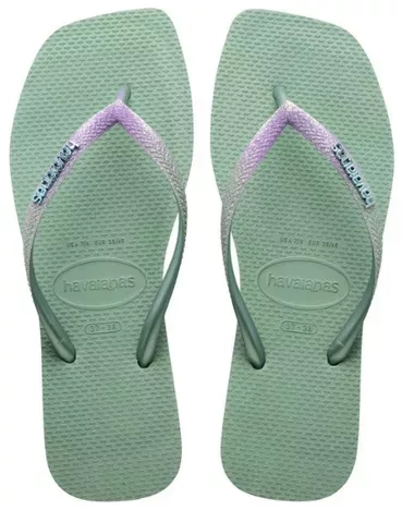 Chinelo Havaianas Slim Square Glitter - Argila | Parcelamento sem juros