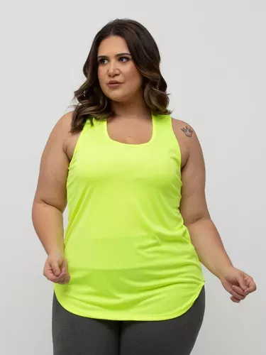 Regata Estampada Plus Size Dry Fit Feminina Academia | Parcelamento sem juros