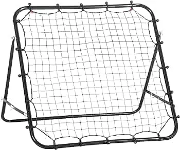 HOMCOM Fußball Rebounder Kickback Tor Rückprallwand Netz für Baseball Fußball Fußballtor für Training Verstellbarer Winkel Metallrohr PE Gewebe 96 x 80 x 96 cm Schwarz : Amazon.de: Sport & Freizeit