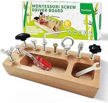 TenFans Montessori Spielzeug für 3 4 5 Jahre, Montessori Schraubendreherbrett, Holzspielzeug, Feinmotorik, Sensorisches, für Kleinkinder, Vorschulunterrichtsspielzeug für Kleinkinderreisen…: Amazon.de: Spielzeug