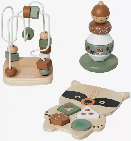 Baby Lernspielzeug-Set „Green Forest“ Holz FSC®, essentials - mehrfarbig, Spielzeug
