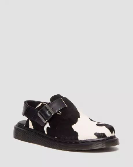 Jorge II Hair-on Slingback Mules in Black | Dr. Martens