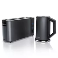 Arendo Frühstücks Set 2-teilig in Grau »Edelstahl Wasserkocher & Langschlitz Toaster« online kaufen | OTTO