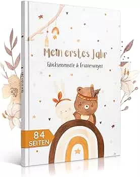 EULENTALER® The Baby Diary (Boho) I Creatively & Thoughtfully Designed by Educators I My First Year I DIN A4 I Baby Album Memory Book to Enter : Amazon.de: Baby Products