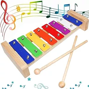 Xylophone Glockenspiel Wooden Musical Instruments for Adults Children with 2 Glockenspiel Mallets Colourful Xylophone for Children from 1 Year Educational Toy Gifts (8 Keys) : Amazon.de: Toys