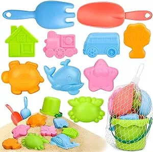 Sanlebi Sand Toy for Children, Boys, Girls, Pack of 11 Beach Toys with Sand Moulds, Bucket and Other Tools: Amazon.de: Toys
